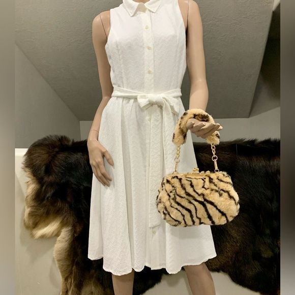 NWT Handmade Real Rex Rabbit Fur Kisslock Wristlet/Crossbody & 2 Strap Styles - Picture 3 of 14